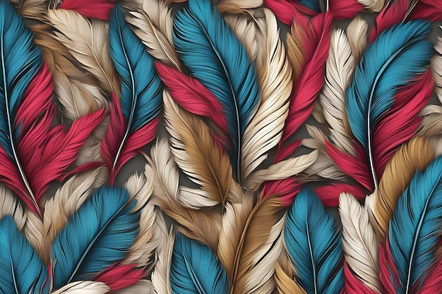 Wallpaper 3d classic feather pattern seamless