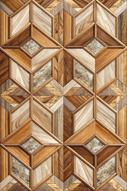 wallpaper 3d classic marble and wooden 3d illustration