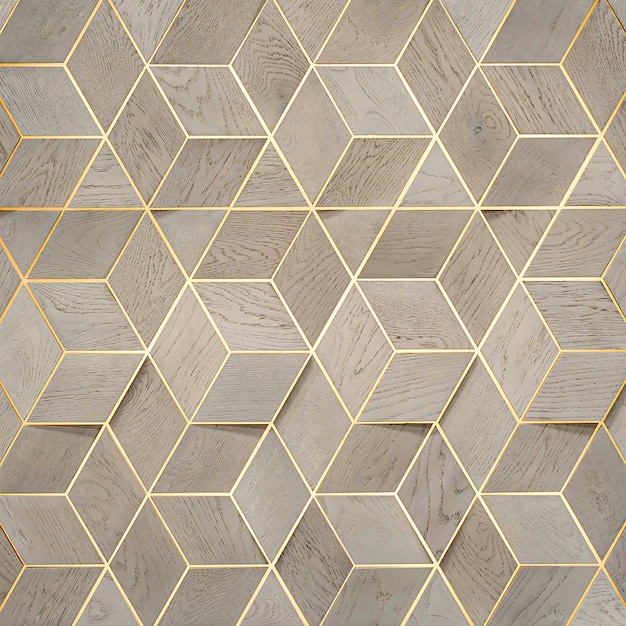 Wallpaper 3d classic wood panel geometric tile