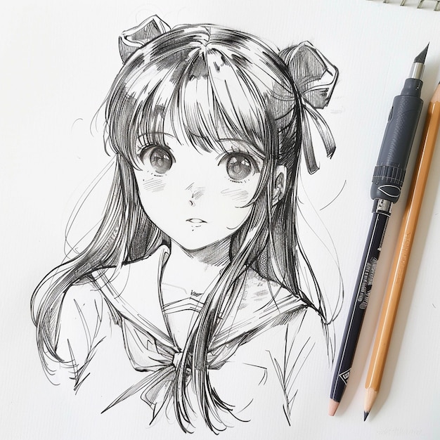 Photo wallpaper of a anime sketch