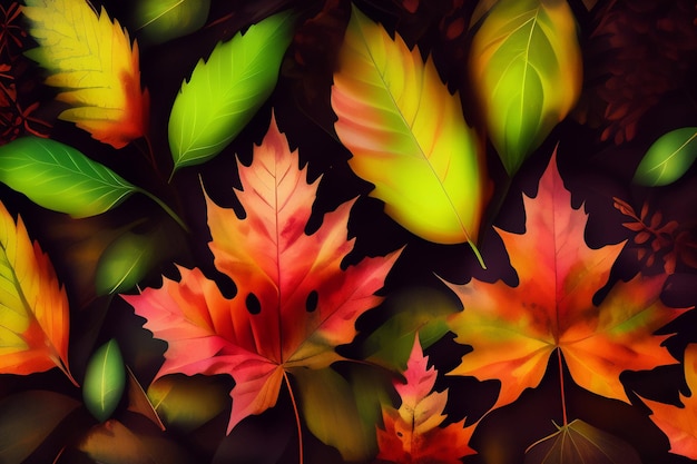 A wallpaper of autumn leaves with the word autumn on it.