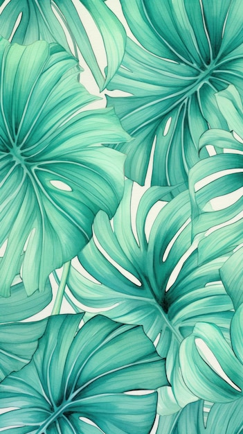 Wallpaper botanical leaves backgrounds pattern plant