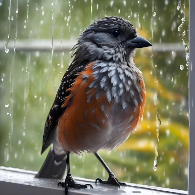 Wallpaper classic bird black and orange