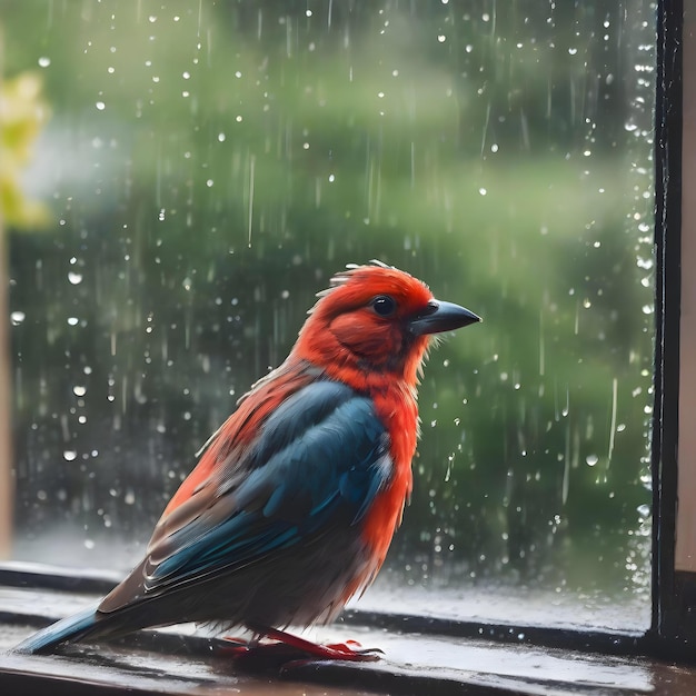 Wallpaper classic colorful bird Rain