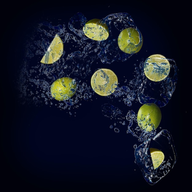 Wallpaper for designers and illustrators juicy lime fruit in water