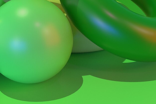 wallpaper desktop 3d torus sphere shape Green Colors