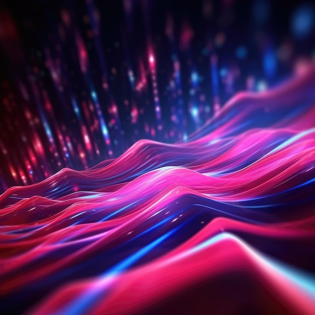 The wallpaper displays futuristic neon lines and bokeh lights Generative AI