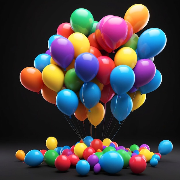 Photo wallpaper illustration of rainbow ballons