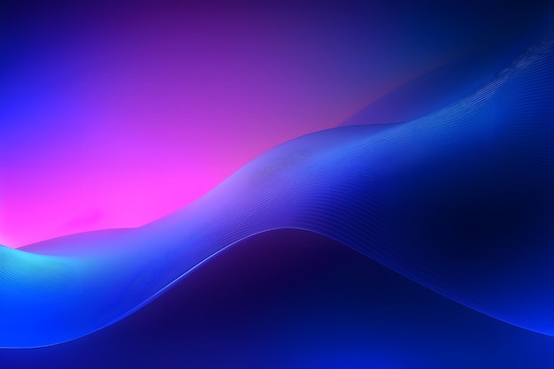 Wallpaper neon blue gradient background with waves