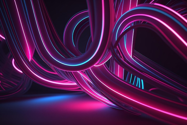 A wallpaper of neon lines and a black background ai generated artwork