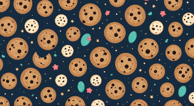 Photo a wallpaper pattern with cookies and stars