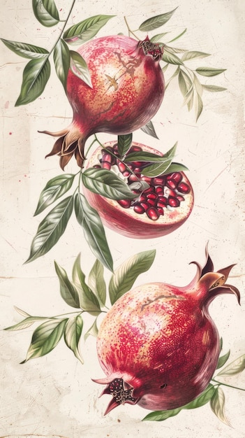 Photo wallpaper pomegranate produce fruit plant