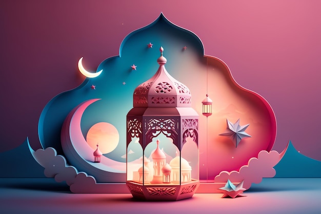 wallpaper ramadhan illustration 3D color islamic month, ramadhan event, islamic wallpaper