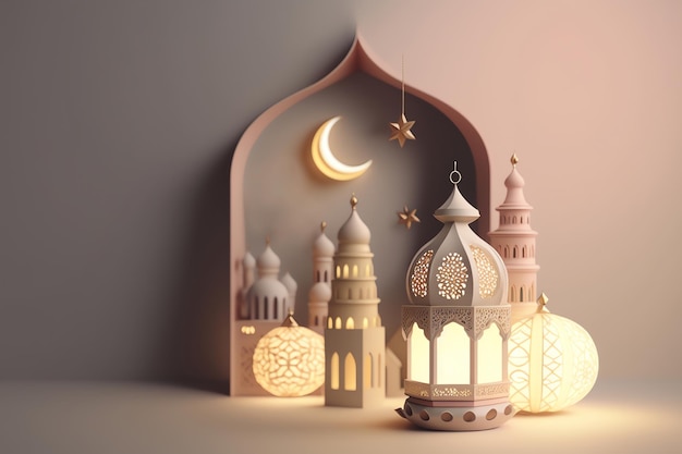 wallpaper ramadhan illustration 3D color islamic month, ramadhan event, islamic wallpaper