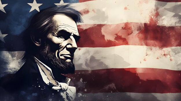 wallpaper and social media banner template for USA Presidents Day in American flag colors