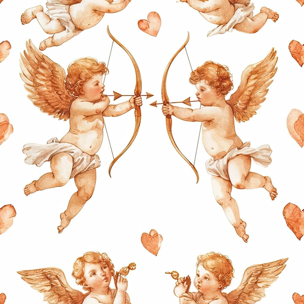 Photo a wallpaper with angels and arrows that say angels