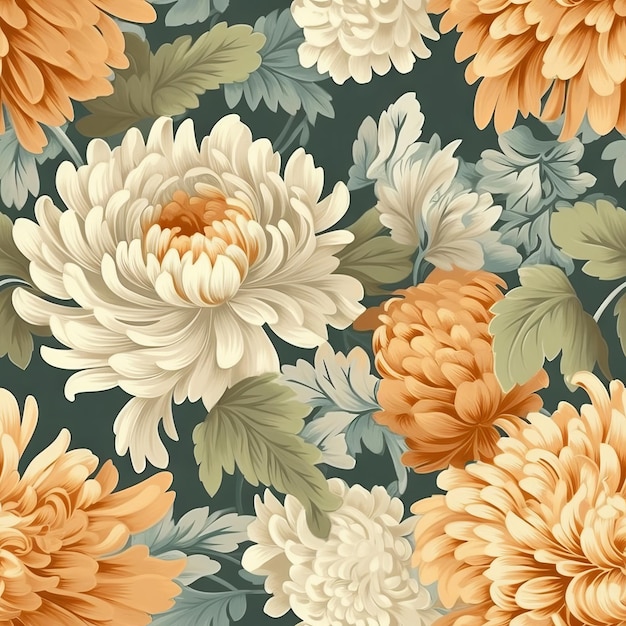 A wallpaper with a bunch of flowers on it