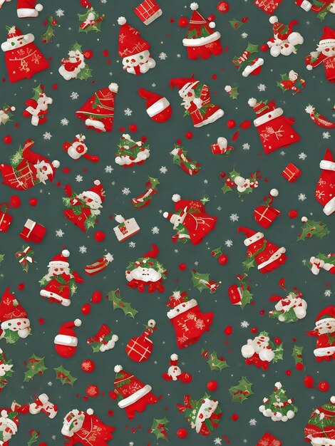 Photo a wallpaper with a collection of christmas decorations