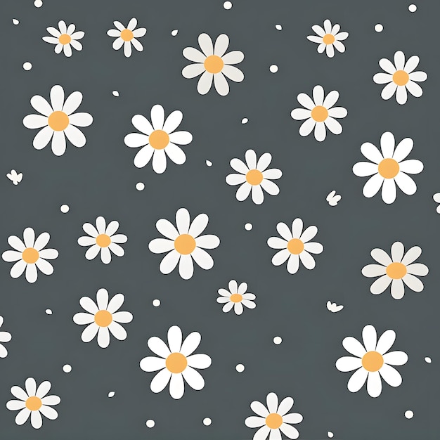 a wallpaper with daisies and polka dots on it