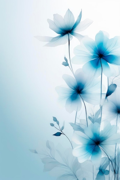 Wallpaper with flower art Art background with transparent xray flowers