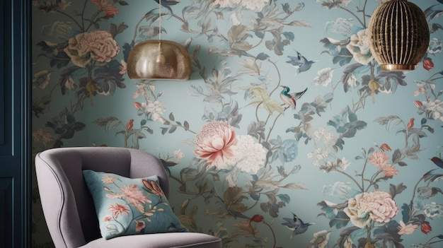 A wallpaper with a flower pattern