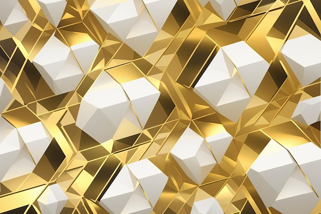 A wallpaper with gold and white cubes