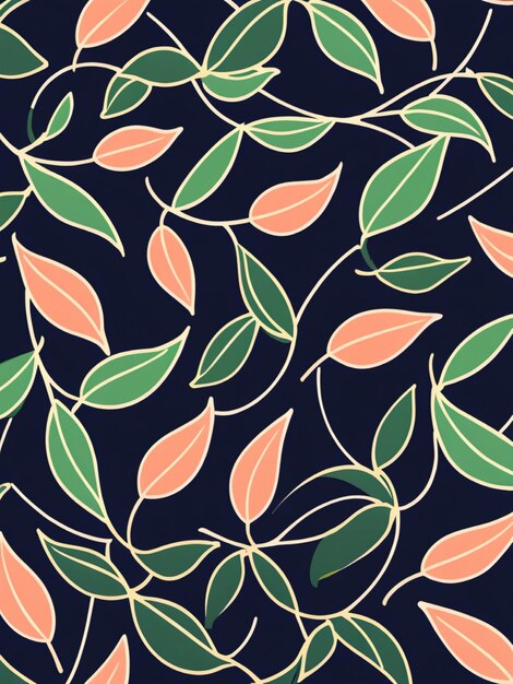 Photo a wallpaper with green leaves and orange leaves