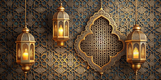 a wallpaper with a lantern and a lamp