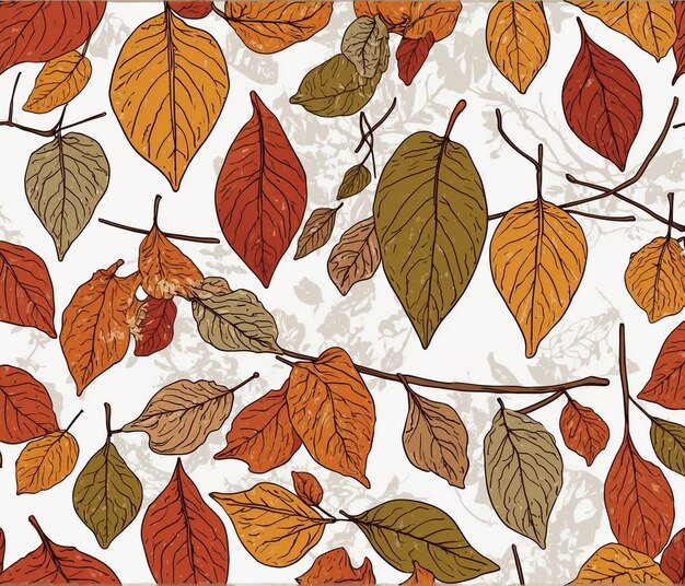 a wallpaper with leaves and a bird on it