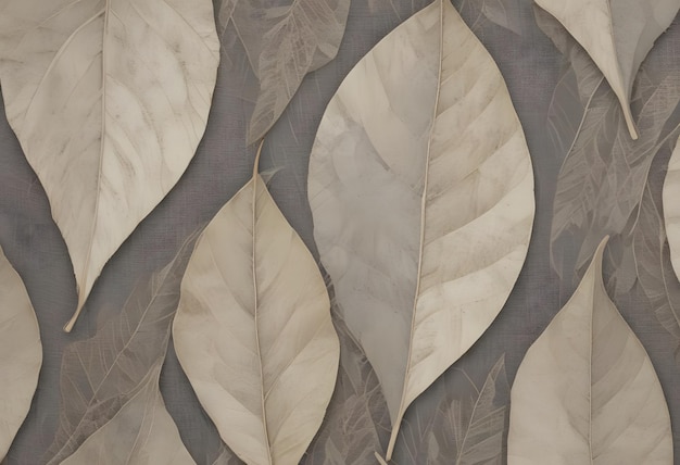 a wallpaper with leaves and a brown background