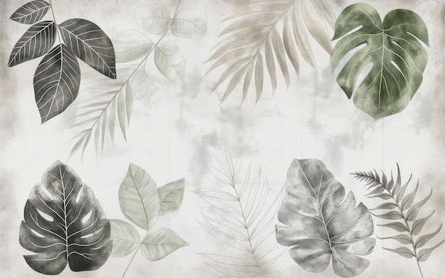 a wallpaper with leaves and a leaf