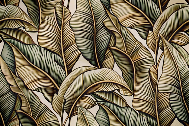 a wallpaper with leaves and a pattern of leaves