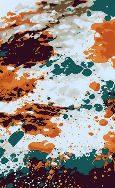 A wallpaper with orange, green, and white colors that say's "