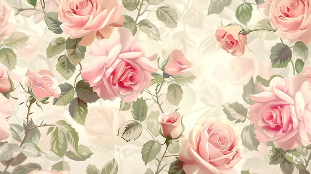 a wallpaper with pink and pink roses