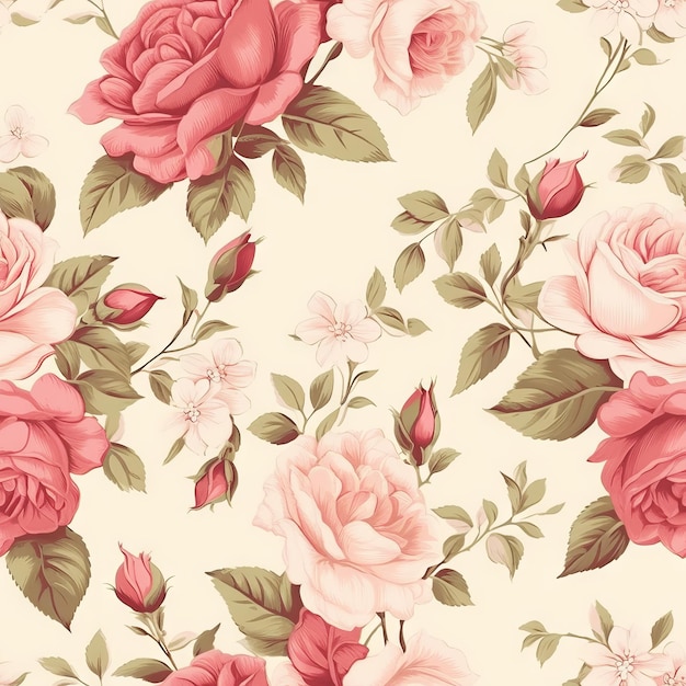 A wallpaper with a pink and white roses on it