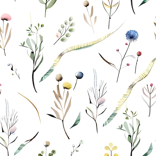 A wallpaper with plants and flowers and plants.