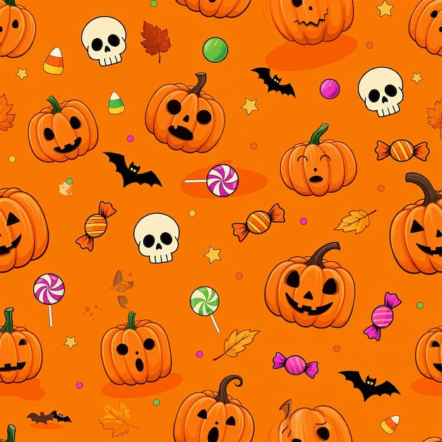 Photo a wallpaper with pumpkins and other decorations