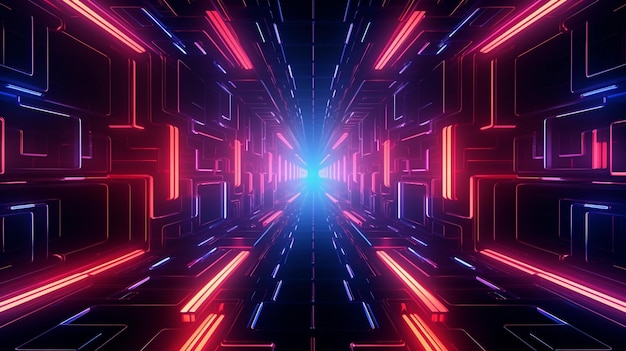 A wallpaper with red and blue lines neon futurist technolofy