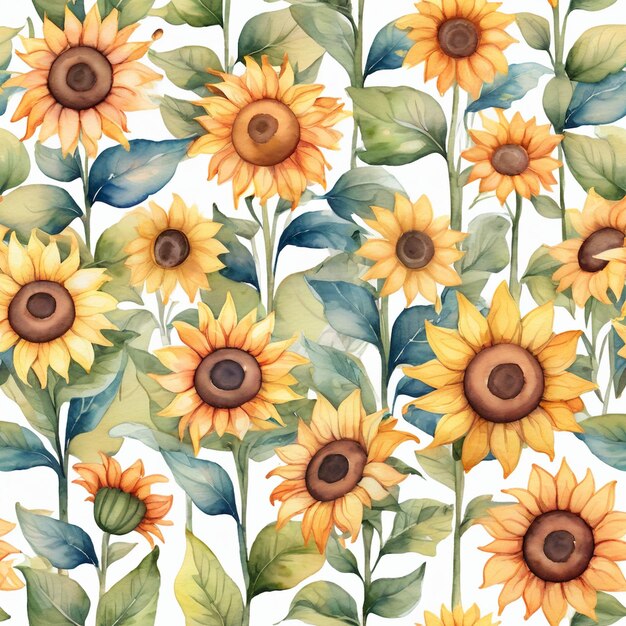 a wallpaper with sunflowers and leaves