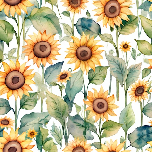 a wallpaper with sunflowers and leaves