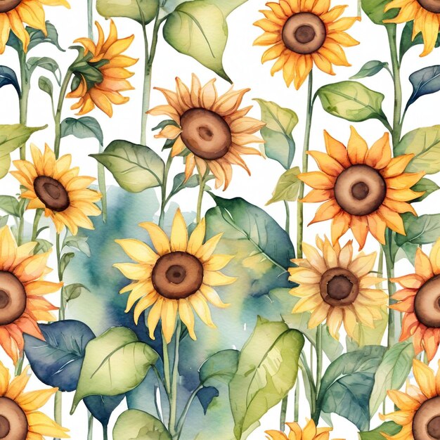 a wallpaper with sunflowers and leaves