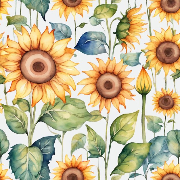 a wallpaper with sunflowers and leaves