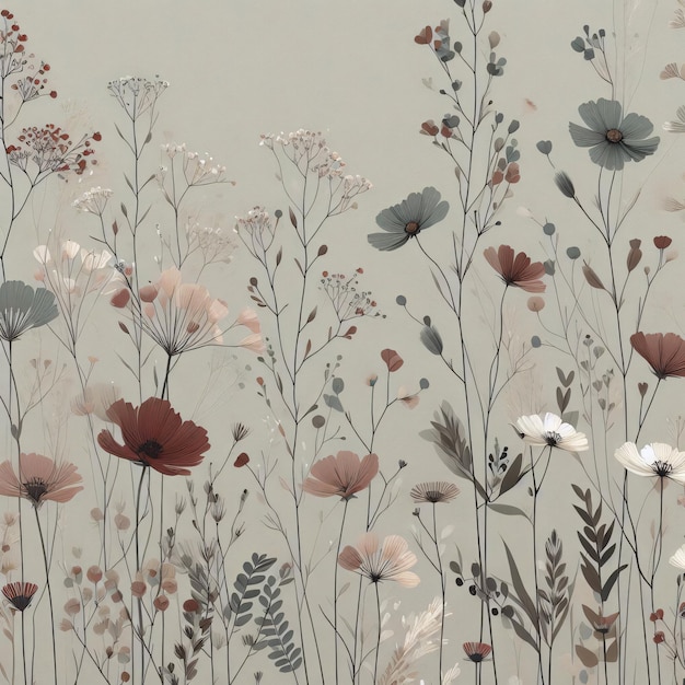 a wallpaper with wild flowers