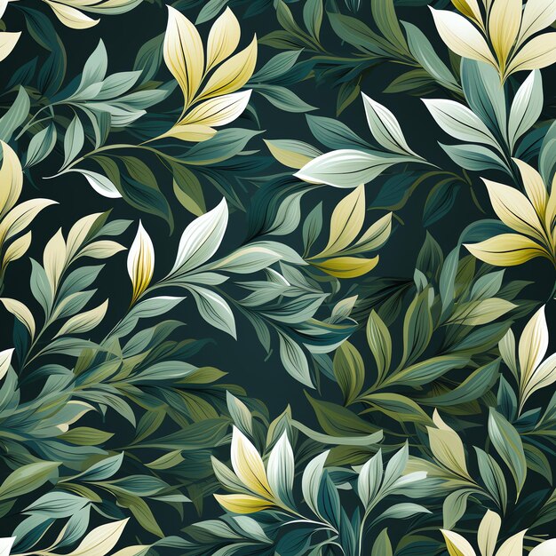 a wallpaper with yellow leaves and flowers