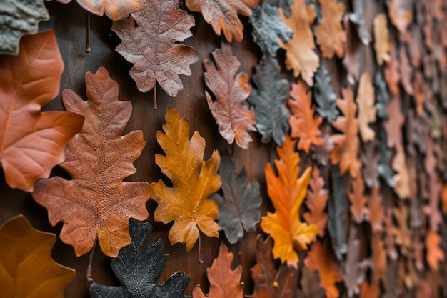 The walls come alive with the distinctive serrated leaves of oak trees creating a cozy and natural ambiance