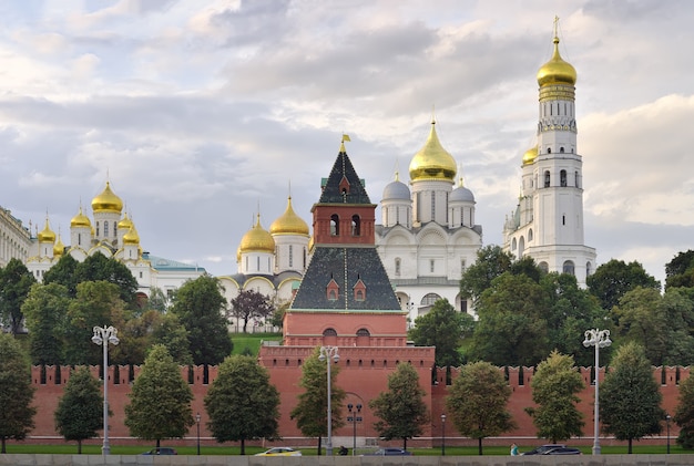 the walls of the moscow kremlin with the kremlin embankment medieval russian architecture