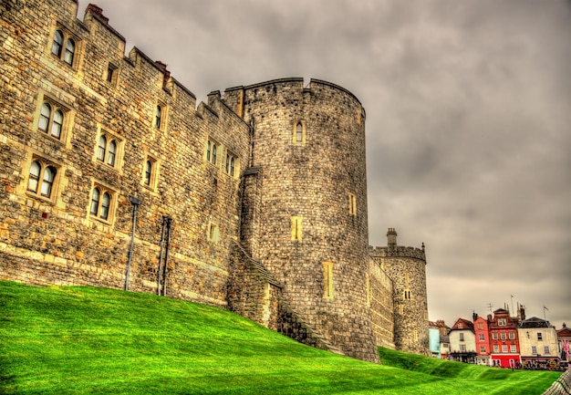 Walls of Windsor Castle near London England