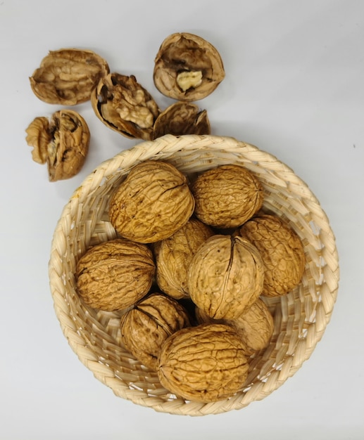 Walnut in a basket.