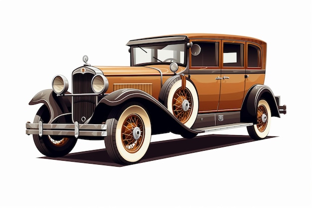 Walnut brown antique car on white stylish vehicle modern car design image or picture