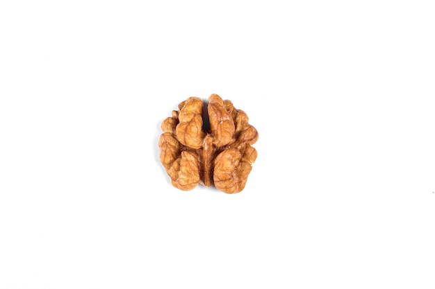 Walnut kernels isolated on white background